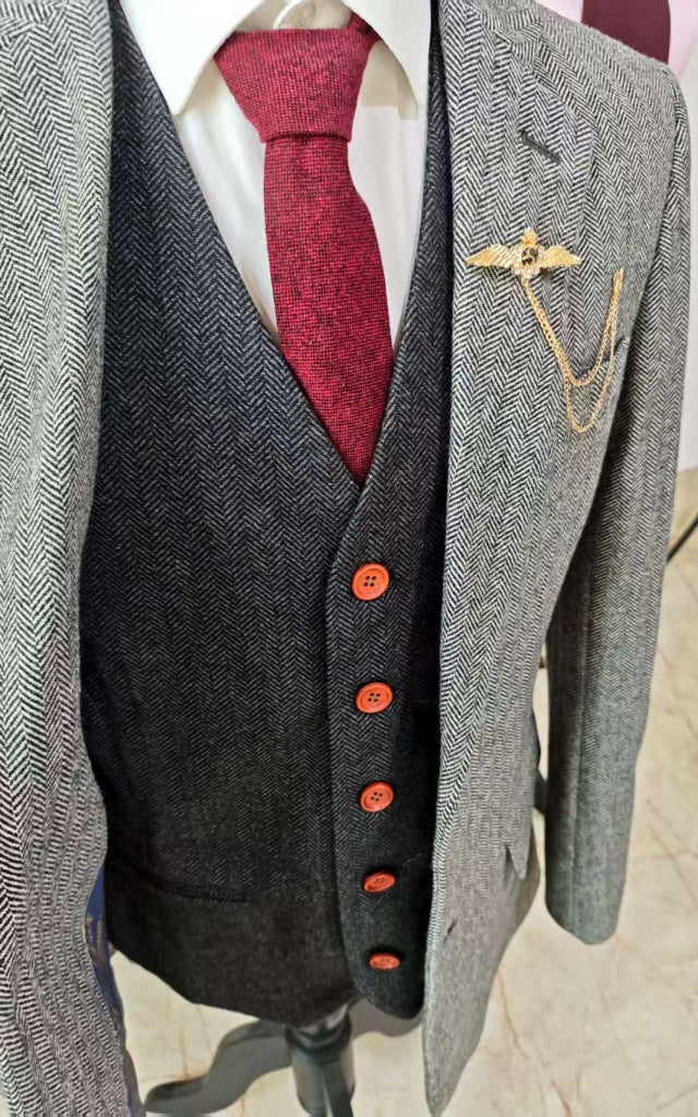 REGENBOOGRODE GEPLEISTERDE MIX & MATCH TWEED 3-DELIG PAK