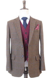 Bruin Tattersall Mix & Match Tweed Driedelig Pak