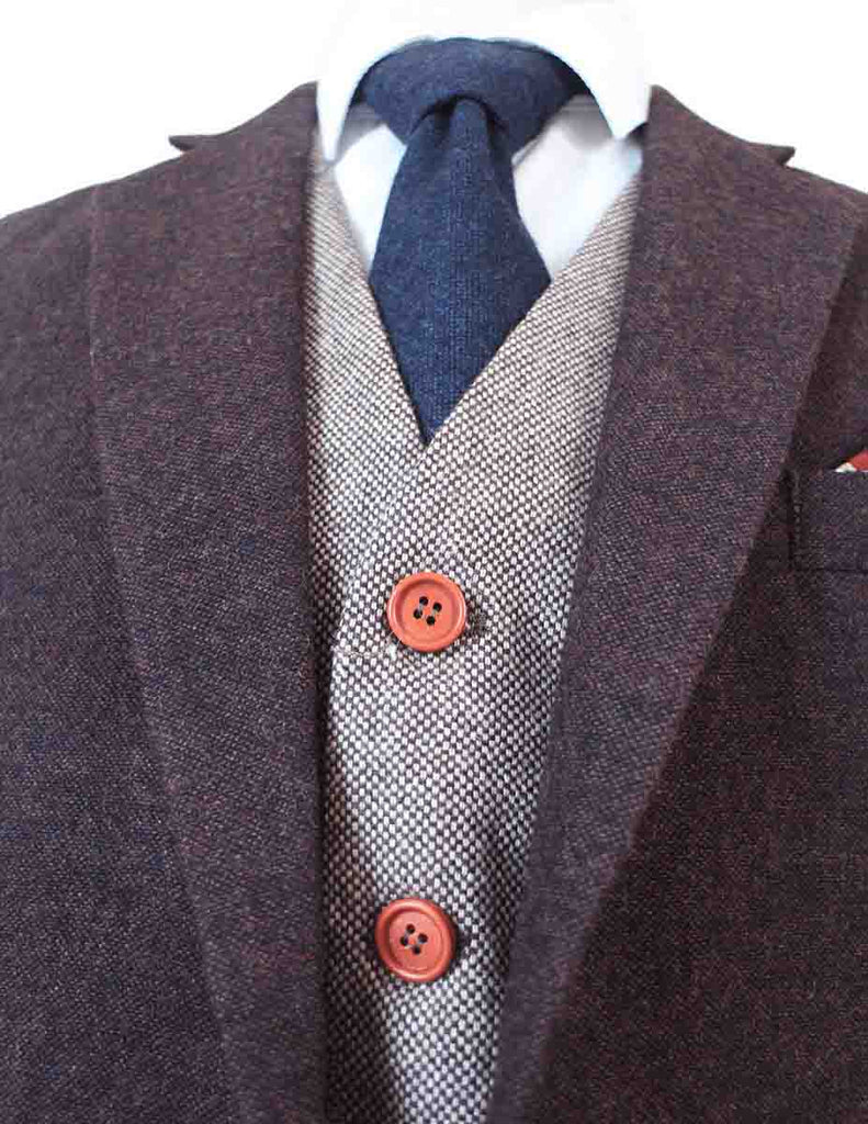 DONKERBRUINE GERSTMAÏS MIX & MATCH TWEED 3-DELIG