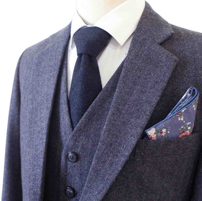 Lichtpaars tweed driedelig pak