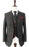 BDtailormade GREEN OVERCHECK PLAID TWEED 2 PIECE SUIT - BDtailormade TWEED SUITStweedmaker hockerty menstweedsuit