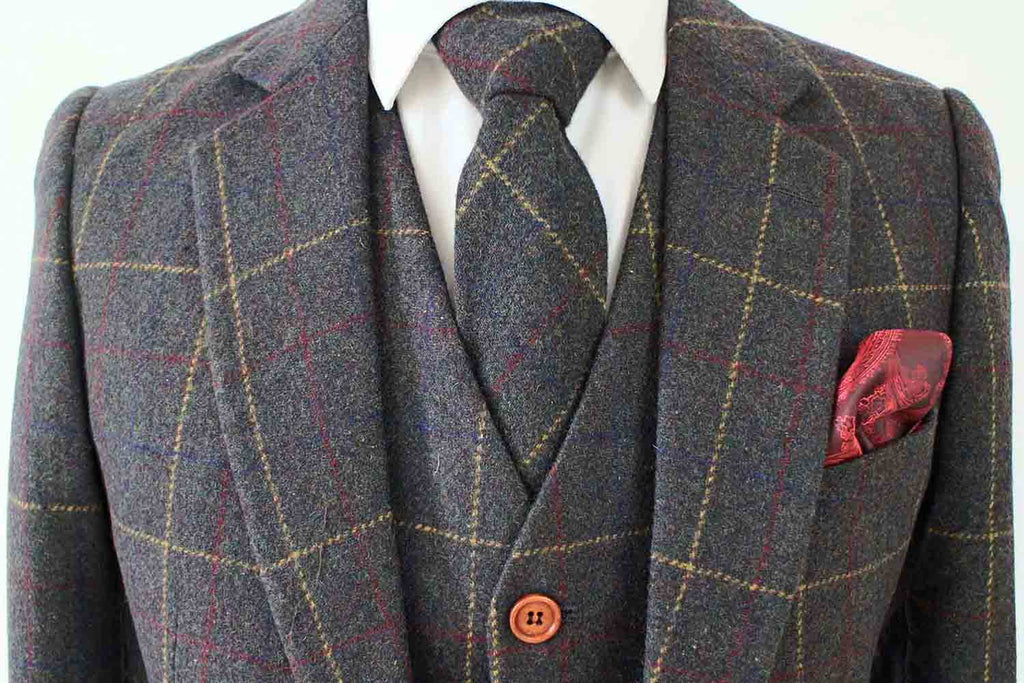 BDtailormade GREEN OVERCHECK PLAID TWEED 2 PIECE SUIT - BDtailormade TWEED SUITStweedmaker hockerty menstweedsuit