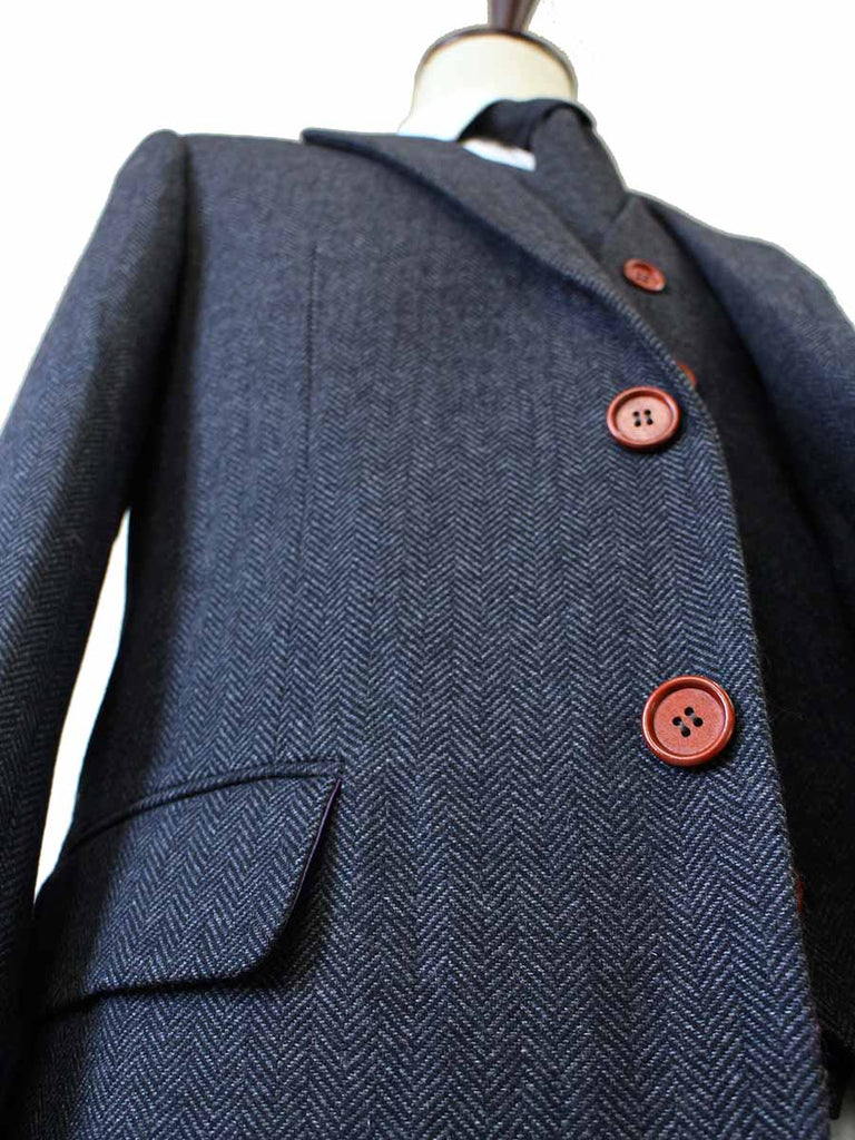 BDtailormade CHARCOAL HERRINGBONE TWEED 2 PIECE SUIT - BDtailormade TWEED SUITStweedmaker hockerty menstweedsuit