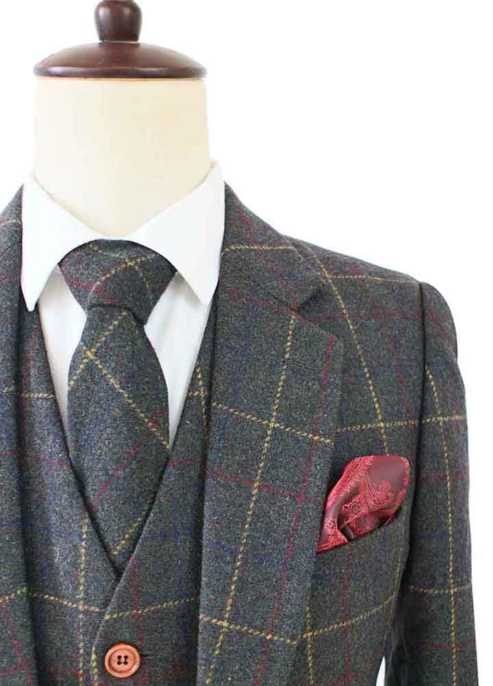 BDtailormade GREEN OVERCHECK PLAID TWEED 2 PIECE SUIT - BDtailormade TWEED SUITStweedmaker hockerty menstweedsuit