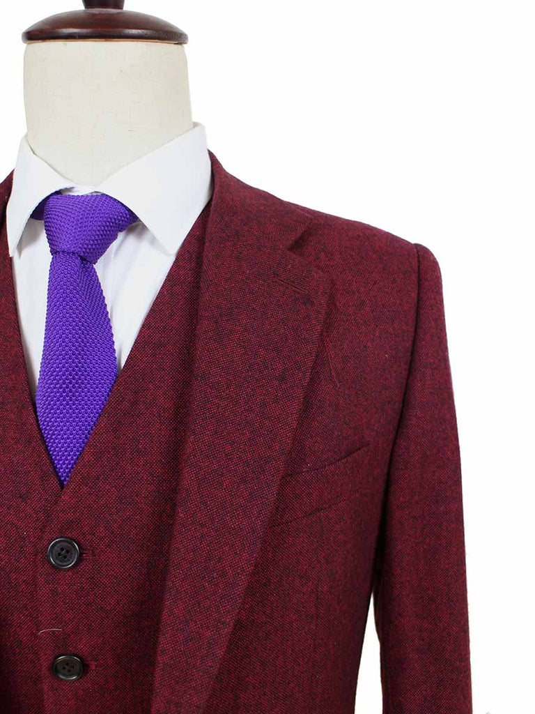 BDtailormade CLASSIC RED BARLEYCORN TWEED 2 PIECE SUIT - BDtailormade TWEED SUITStweedmaker hockerty menstweedsuit