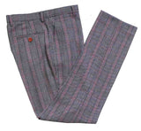 BDtailormade BROWN PINK HOUNDSTOOTH PLAID TWEED 3 PIECE SUIT - BDtailormade TWEED SUITStweedmaker hockerty menstweedsuit