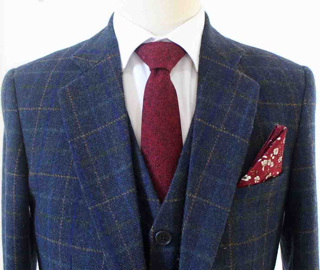 BLAUW BEIGE RAAM TWEED 3-DELIG PAK