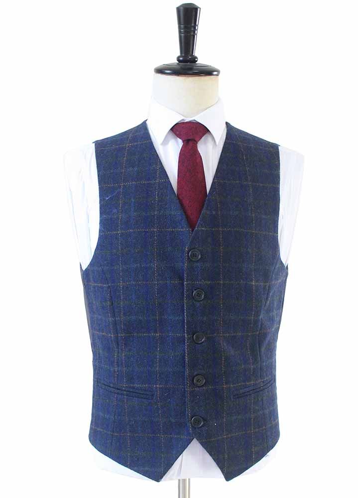 BLAUW BEIGE RAAM TWEED 3-DELIG PAK