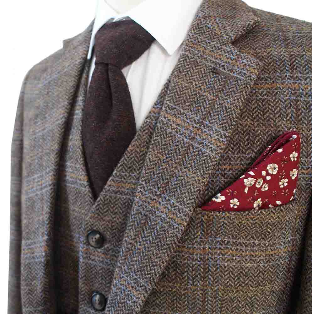 BRUIN BEIGE VENSTER VISGRAAT TWEED 3-DELIG PAK