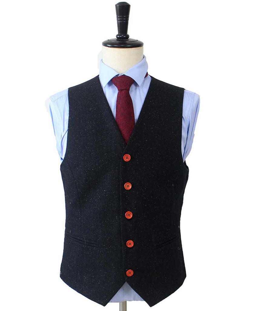 BDtailormade CHARCOAL SPECKLED DONEGAL TWEED 3 PIECE SUIT - BDtailormade TWEED SUITStweedmaker hockerty menstweedsuit