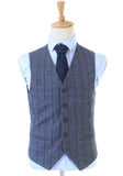 Grijs ruiten visgraat tweed driedelig pak