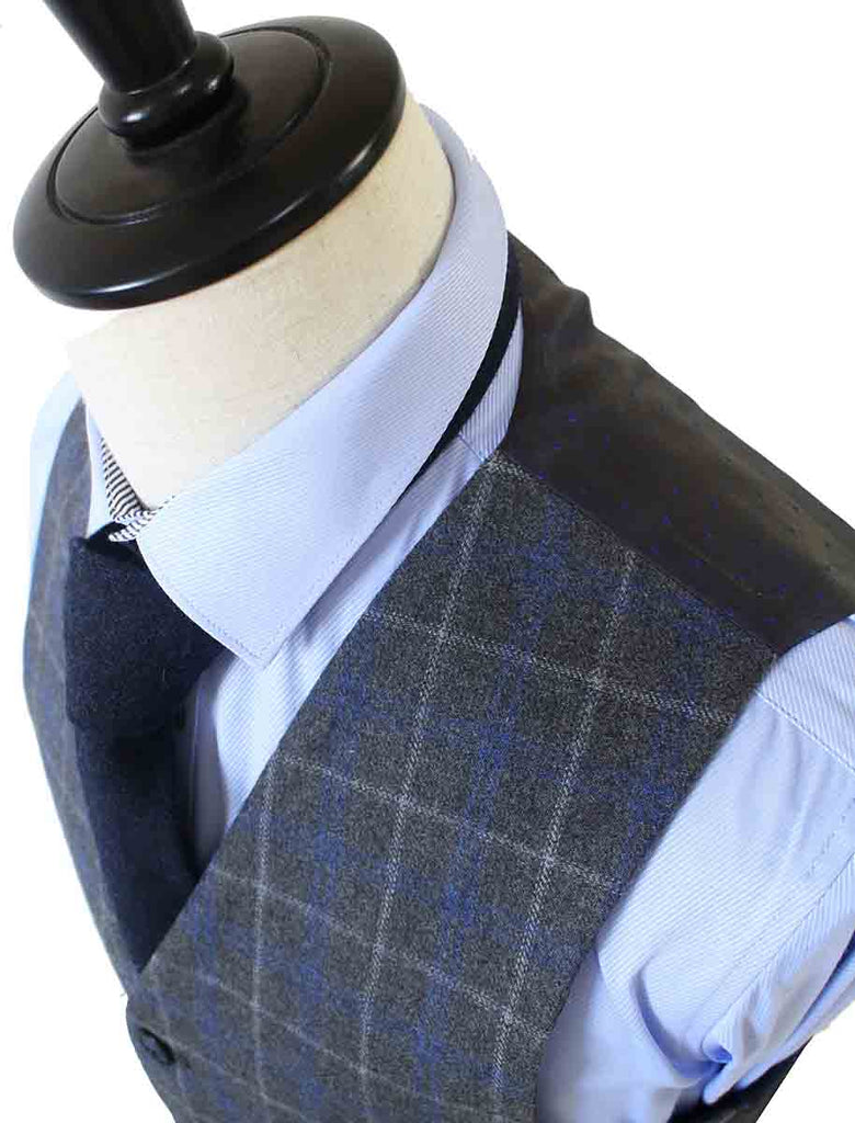BDtailormade GREY OVERCHECK TWILL TWEED 3 PIECE SUIT - BDtailormade TWEED SUITStweedmaker hockerty menstweedsuit