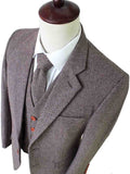 BDtailormade LIGHT BROWN HERRINGBONE TWEED 3 PIECE SUIT - BDtailormade TWEED SUITStweedmaker hockerty menstweedsuit