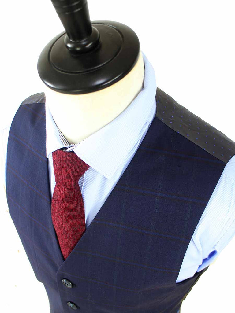 BDtailormade NAVY WINDOWPANE WORSTED 3 PIECE SUIT - BDtailormade Worsted Suittweedmaker hockerty menstweedsuit