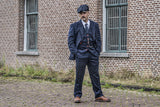 BDtailormade NAVY OVERCHECK TWILL TWEED 3 PIECE SUIT - BDtailormade TWEED SUITStweedmaker hockerty menstweedsuit