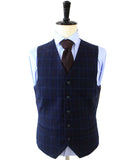 BDtailormade NAVY OVERCHECK TWILL TWEED 3 PIECE SUIT - BDtailormade TWEED SUITStweedmaker hockerty menstweedsuit