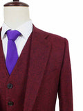 BDtailormade CLASSIC RED BARLEYCORN TWEED 3 PIECE SUIT - BDtailormade TWEED SUITStweedmaker hockerty menstweedsuit
