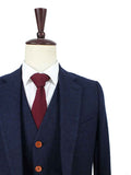 BDtailormade CLASSIC NAVY BARLEYCORN TWEED 3 PIECE SUIT - BDtailormade TWEED SUITStweedmaker hockerty menstweedsuit