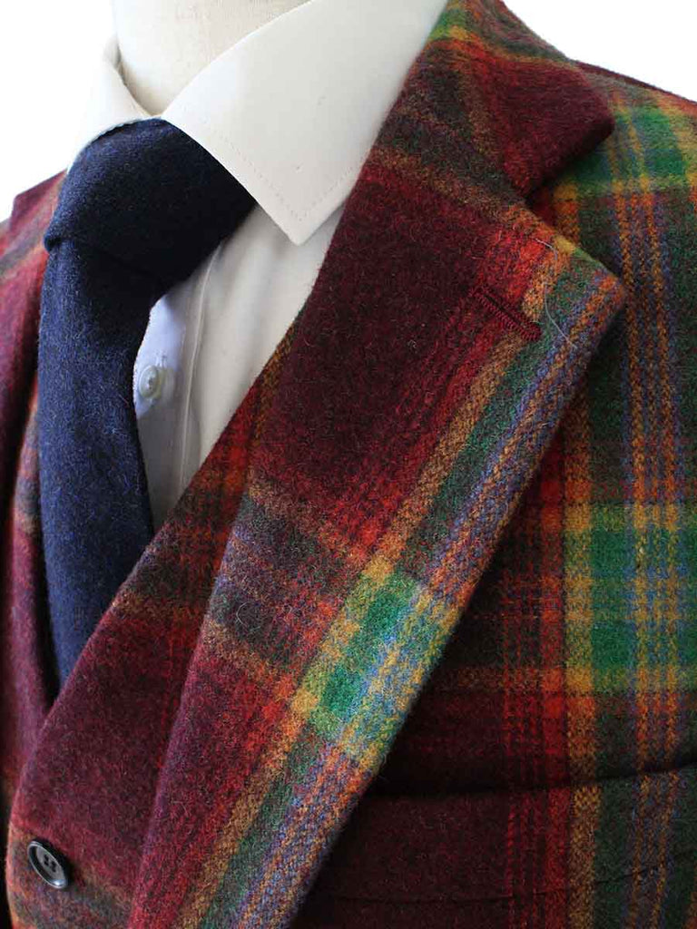 BDtailormade RAINBOW RED PLAID TWEED 3 PIECE SUIT - BDtailormade TWEED SUITStweedmaker hockerty menstweedsuit