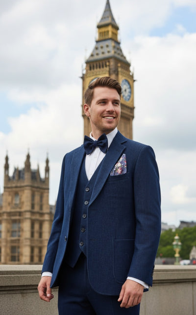 DARK BLUE DENIM 3 PIECE SUIT