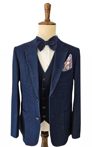 DARK BLUE DENIM 3 PIECE SUIT - BDtailormade