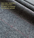 Grijze Visgraat Tweed Driedelig Pak
