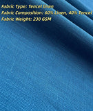 Blauw Tencel Linnen Drie Stuks Pak