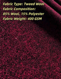 Klassiek rood gerstkorrel tweed driedelig pak