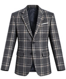 Grey Windowpane Tweed & Black Corduroy 2 Piece Suit