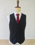 BLACK TENCEL WOOL 3 PIECE SUITS