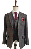 DARK GREY HOUNDSTOOTH TWEED 3 PIECE SUIT - BDtailormade