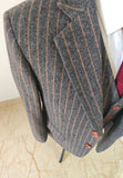 CHARCOAL ORANGE PINSTRIPE TWEED 3 PIECE SUIT - BDtailormade