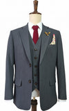 DARK GRAY TENCEL WOOL 3 PIECE SUITS