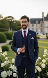 DARK BLUE TENCEL WOOL 3 PIECE SUITS