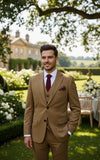 BROWN TENCEL WOOL 3 PIECE SUITS