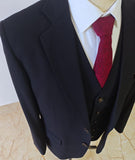 BLACK TENCEL WOOL 3 PIECE SUITS