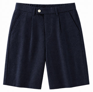 Dark Blue Tencel Linen Beach Shorts
