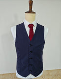 DARK BLUE TENCEL WOOL 3 PIECE SUITS