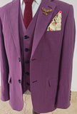 PURPLE TENCEL LINEN 3 PIECE SUITS