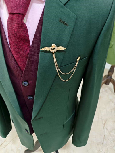 KLASSIEK DONKERGROEN KAMWARTS 3-DELIG PAK 