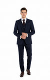 NAVY PINSTRIPE TWEED 3 PIECE SUIT