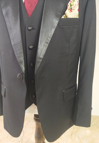 KLASSIEK ZWART TUXEDO WORSTED 3-DELIG PAK