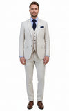 BEIGE LINEN 3 PIECE SUIT