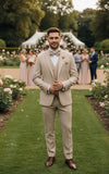 KHAKI TENCEL WOOL 3 PIECE SUITS