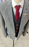 REGENBOOGRODE GEPLEISTERDE MIX &amp; MATCH TWEED 3-DELIG PAK
