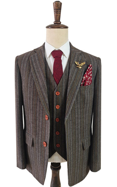 ZWART KRIJTSTREEKS TWEED 3-DELIG PAK