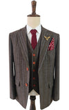 ZWART KRIJTSTREEKS TWEED 3-DELIG PAK