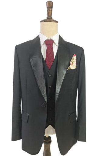 KLASSIEK ZWART TUXEDO WORSTED 3-DELIG PAK