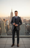 GREY TWILL TWEED 3 PIECE SUIT