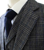 BDtailormade RETRO GREY BLUE PLAID TWEED 2 PIECE SUIT - BDtailormade TWEED SUITStweedmaker hockerty menstweedsuit
